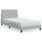 vidaXL Estructura cama con luces LED terciopelo gris claro 100x200 cm vidaXL Estructura cama con luces LED terciopelo gris claro 100x200 cm