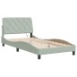 vidaXL Estructura cama con luces LED terciopelo gris claro 100x200 cm vidaXL Estructura cama con luces LED terciopelo gris claro 100x200 cm