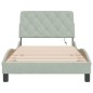 vidaXL Estructura cama con luces LED terciopelo gris claro 100x200 cm vidaXL Estructura cama con luces LED terciopelo gris claro 100x200 cm