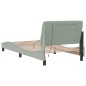 vidaXL Estructura cama con luces LED terciopelo gris claro 100x200 cm vidaXL Estructura cama con luces LED terciopelo gris claro 100x200 cm