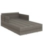 vidaXL Tumbona con cojines ratán sintético gris 182x118x63 cm vidaXL Tumbona con cojines ratán sintético gris 182x118x63 cm