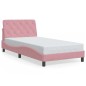 vidaXL Estructura de cama con luces LED terciopelo rosa 100x200 cm