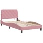 vidaXL Estructura de cama con luces LED terciopelo rosa 100x200 cm