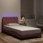 vidaXL Estructura de cama con luces LED terciopelo rosa 100x200 cm