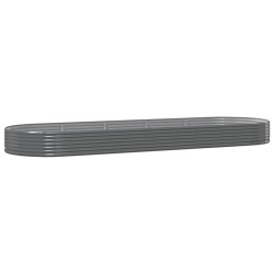 vidaXL Jardinera arriate acero recubrimiento polvo gris 450x140x36 cm