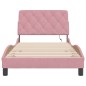 vidaXL Estructura de cama con luces LED terciopelo rosa 100x200 cm
