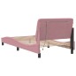vidaXL Estructura de cama con luces LED terciopelo rosa 100x200 cm