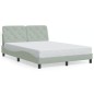 vidaXL Estructura cama con luces LED terciopelo gris claro 140x190 cm vidaXL Estructura cama con luces LED terciopelo gris claro 140x190 cm
