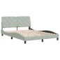 vidaXL Estructura cama con luces LED terciopelo gris claro 140x190 cm vidaXL Estructura cama con luces LED terciopelo gris claro 140x190 cm