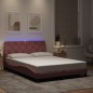 vidaXL Estructura de cama con luces LED terciopelo rosa 140x190 cm