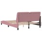 vidaXL Estructura de cama con luces LED terciopelo rosa 140x190 cm