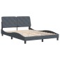 vidaXL Estructura de cama luces LED terciopelo gris oscuro 140x200 cm
