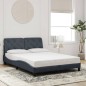 vidaXL Estructura de cama luces LED terciopelo gris oscuro 140x200 cm
