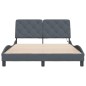 vidaXL Estructura de cama luces LED terciopelo gris oscuro 140x200 cm