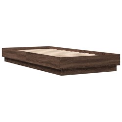 vidaXL Estructura de cama madera de ingeniería marrón roble 100x200 cm
