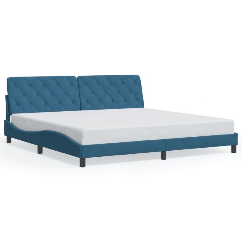 vidaXL Estructura de cama con luces LED terciopelo azul 200x200 cm vidaXL Estructura de cama con luces LED terciopelo azul 200x200 cm