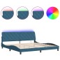 vidaXL Estructura de cama con luces LED terciopelo azul 200x200 cm vidaXL Estructura de cama con luces LED terciopelo azul 200x200 cm