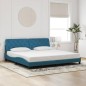 vidaXL Estructura de cama con luces LED terciopelo azul 200x200 cm vidaXL Estructura de cama con luces LED terciopelo azul 200x200 cm
