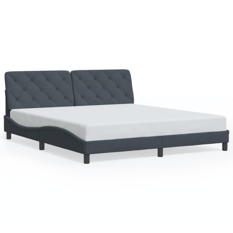 vidaXL Estructura cama con luces LED terciopelo gris oscuro 180x200 cm
