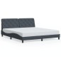 vidaXL Estructura cama con luces LED terciopelo gris oscuro 180x200 cm