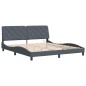 vidaXL Estructura cama con luces LED terciopelo gris oscuro 180x200 cm