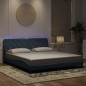 vidaXL Estructura cama con luces LED terciopelo gris oscuro 180x200 cm