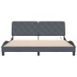 vidaXL Estructura cama con luces LED terciopelo gris oscuro 180x200 cm