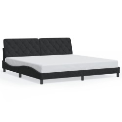 vidaXL Estructura de cama con luces LED terciopelo negro 200x200 cm