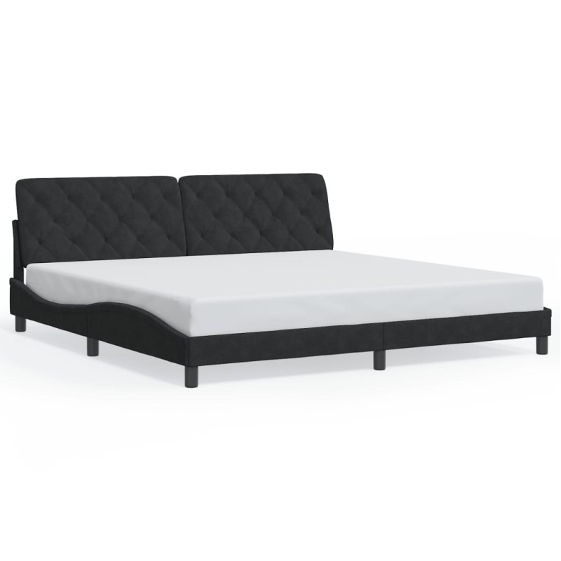 vidaXL Estructura de cama con luces LED terciopelo negro 200x200 cm vidaXL Estructura de cama con luces LED terciopelo negro 200x200 cm