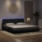 vidaXL Estructura de cama con luces LED terciopelo negro 200x200 cm vidaXL Estructura de cama con luces LED terciopelo negro 200x200 cm