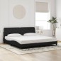 vidaXL Estructura de cama con luces LED terciopelo negro 200x200 cm vidaXL Estructura de cama con luces LED terciopelo negro 200x200 cm