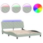 vidaXL Estructura cama con luces LED terciopelo gris claro 160x200 cm vidaXL Estructura cama con luces LED terciopelo gris claro 160x200 cm