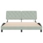 vidaXL Estructura cama con luces LED terciopelo gris claro 160x200 cm vidaXL Estructura cama con luces LED terciopelo gris claro 160x200 cm