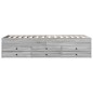 vidaXL Tumbona con cajones madera ingeniería gris Sonoma 90x200 cm