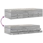 vidaXL Tumbona con cajones madera ingeniería gris Sonoma 90x200 cm