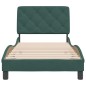 vidaXL Estructura cama con cabecero terciopelo verde oscuro 90x200 cm