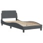 vidaXL Estructura de cama con cabecero terciopelo gris oscuro 90x200cm vidaXL Estructura de cama con cabecero terciopelo gris oscuro 90x200cm