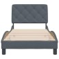 vidaXL Estructura de cama con cabecero terciopelo gris oscuro 90x200cm vidaXL Estructura de cama con cabecero terciopelo gris oscuro 90x200cm