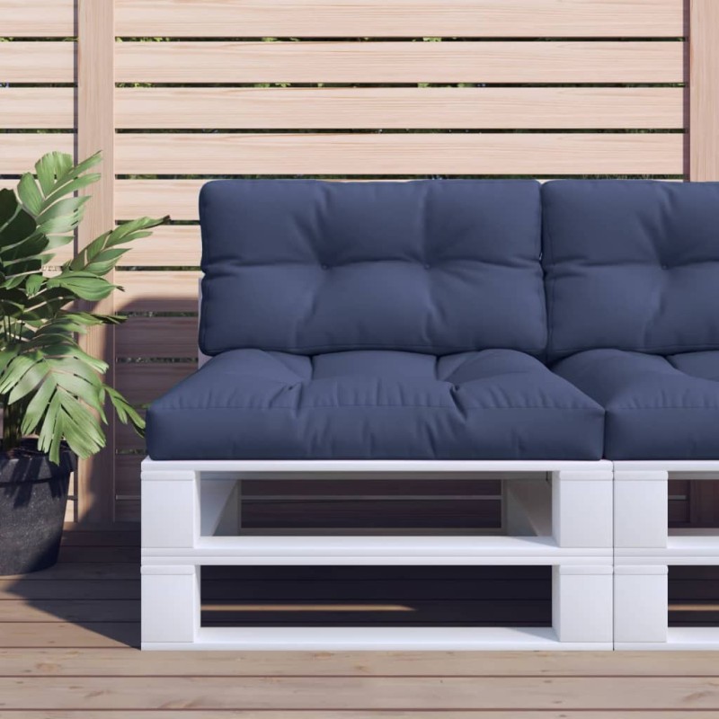 vidaXL Cojines para muebles de palets 2 unidades tela azul marino vidaXL Cojines para muebles de palets 2 unidades tela azul marino