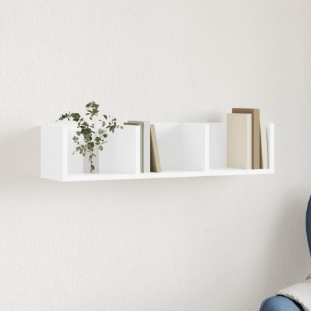 vidaXL Mueble de pared madera de ingeniería blanco 75x18x16,5 cm