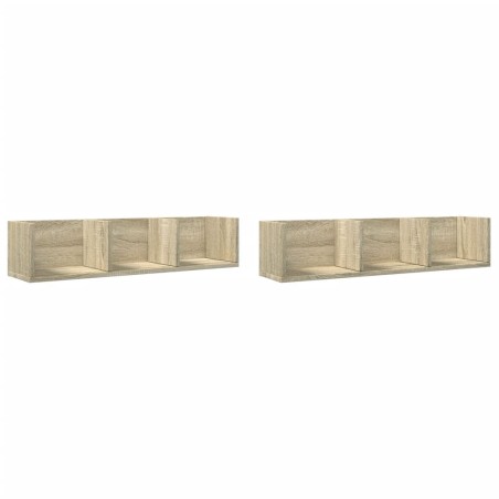 vidaXL Muebles de pared 2 uds madera de ingeniería roble Sonoma