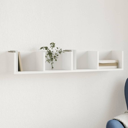 vidaXL Mueble de pared madera de ingeniería blanco 99x18x16,5 cm