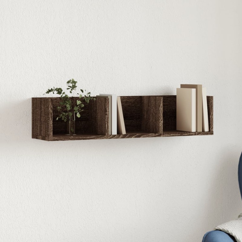 vidaXL Mueble de pared madera de ingeniería marrón roble 75x18x16,5 cm vidaXL Mueble de pared madera de ingeniería marrón roble 75x18x16,5 cm