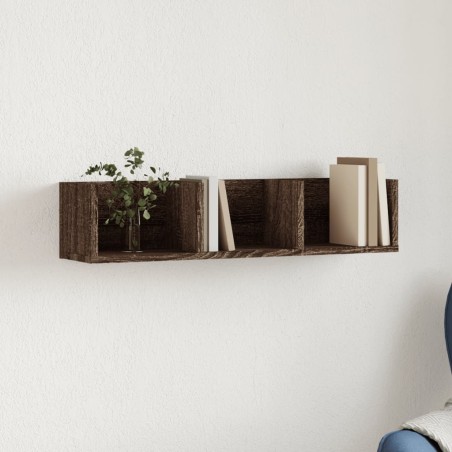 vidaXL Mueble de pared madera de ingeniería marrón roble 75x18x16,5 cm