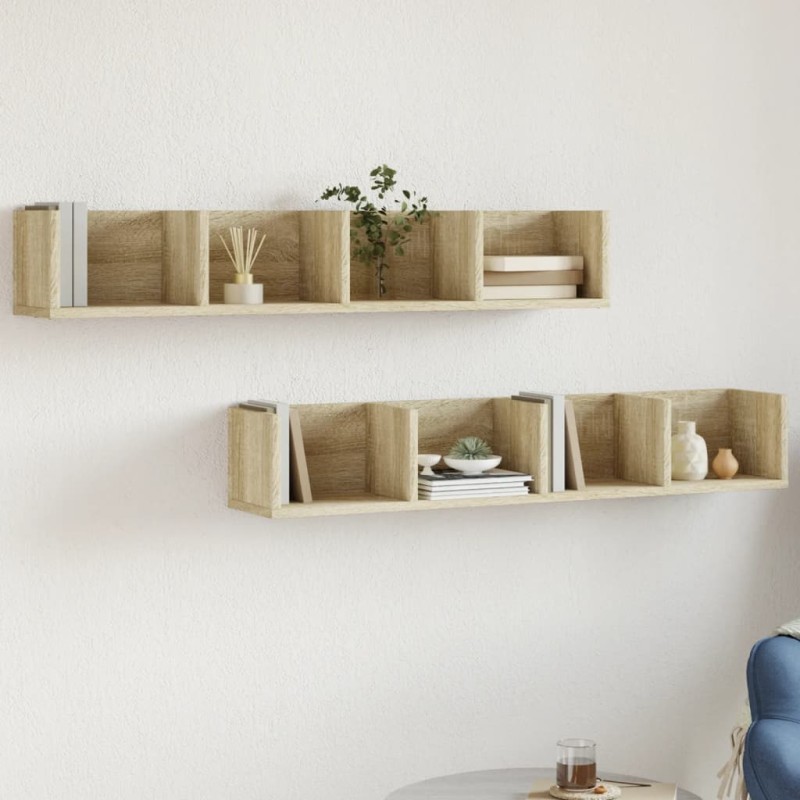 vidaXL Armarios de pared 2 uds madera ingeniería roble Sonoma vidaXL Armarios de pared 2 uds madera ingeniería roble Sonoma