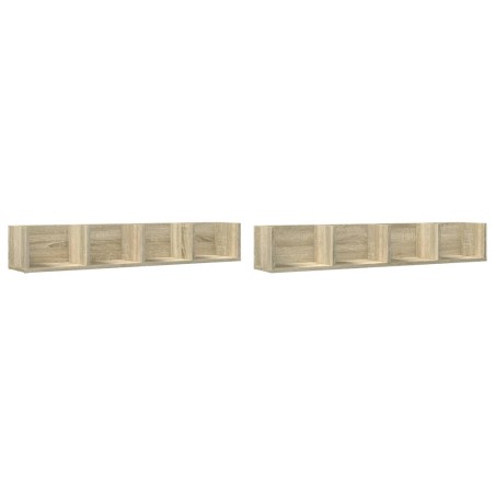 vidaXL Armarios de pared 2 uds madera ingeniería roble Sonoma
