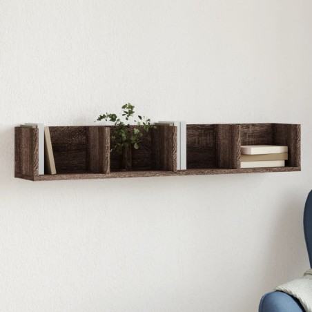 vidaXL Mueble de pared madera de ingeniería marrón roble 99x18x16,5 cm
