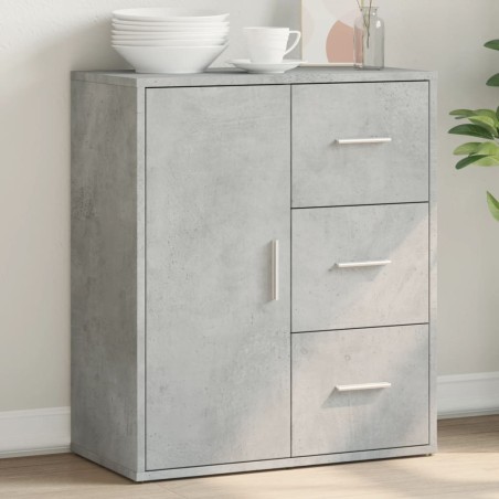 vidaXL Aparador de madera de ingeniería gris hormigón 60x31x70 cm