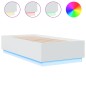 vidaXL Estructura de cama con LED madera ingeniería blanco 90x190 cm