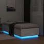 vidaXL Estructura de cama con LED madera ingeniería blanco 90x190 cm